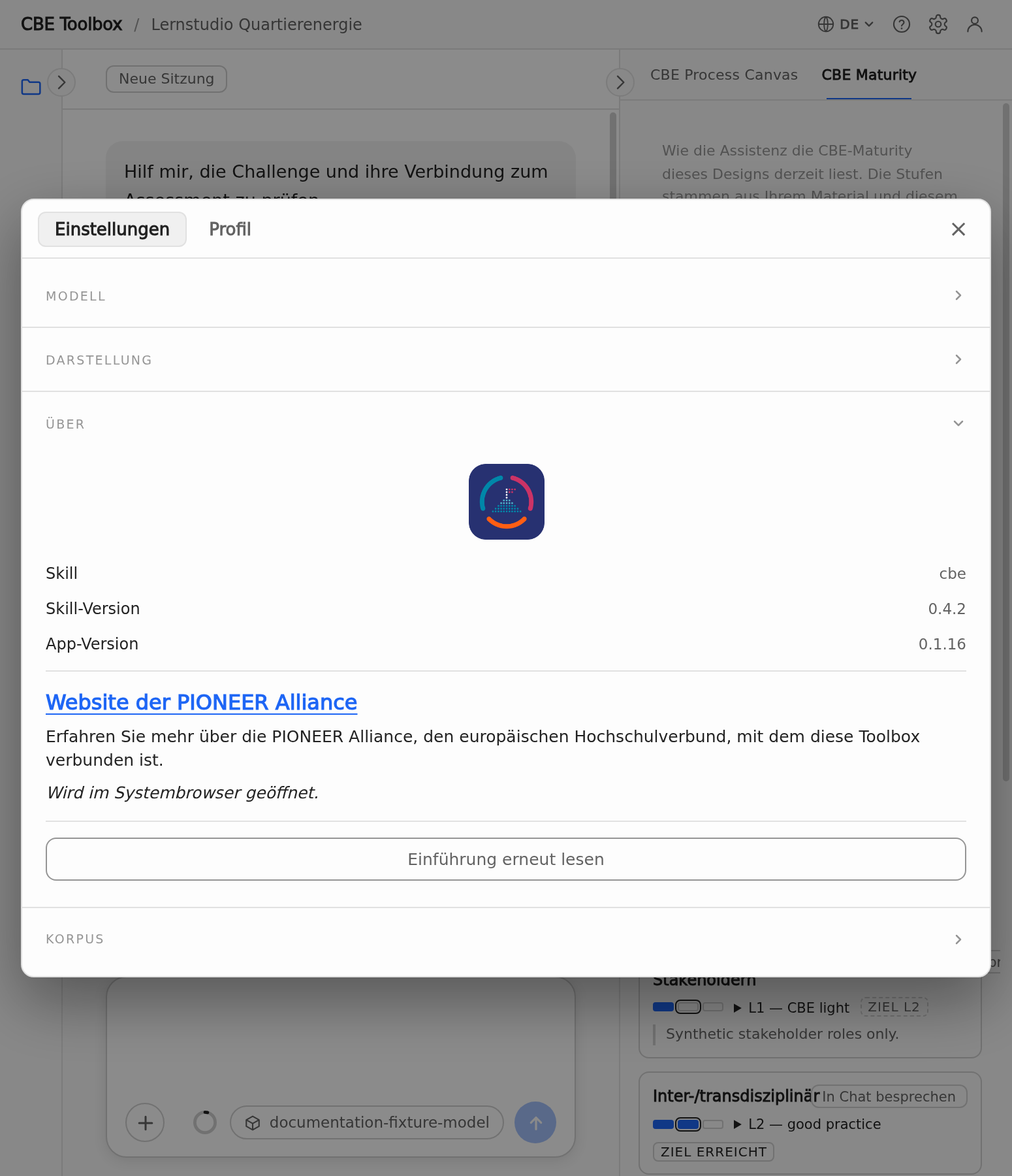Deutsche Settings-Informationsgruppe in der unterstützten schmalen Breite