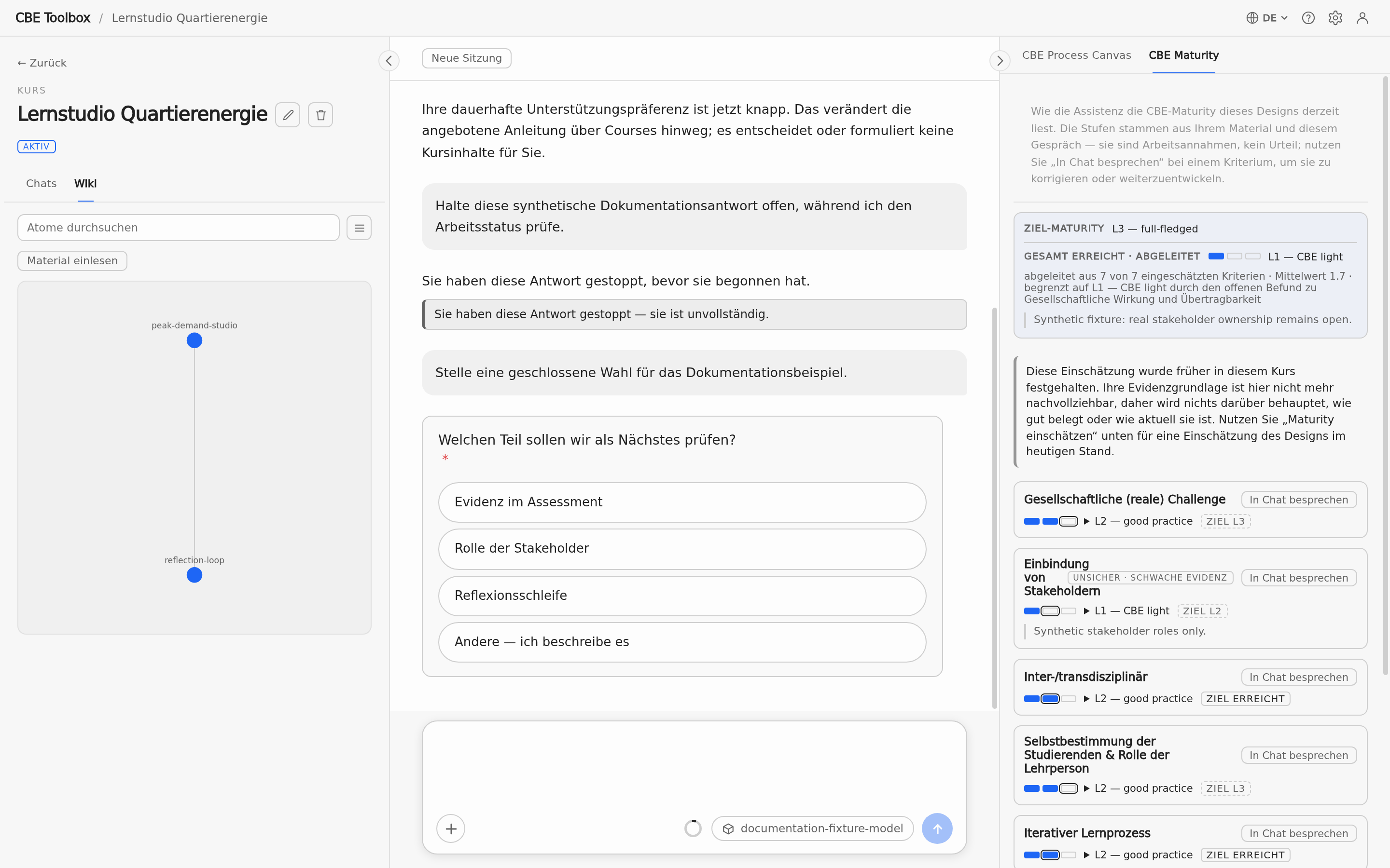 Course-Wiki-Graph mit Atomen und ihren Verbindungen
